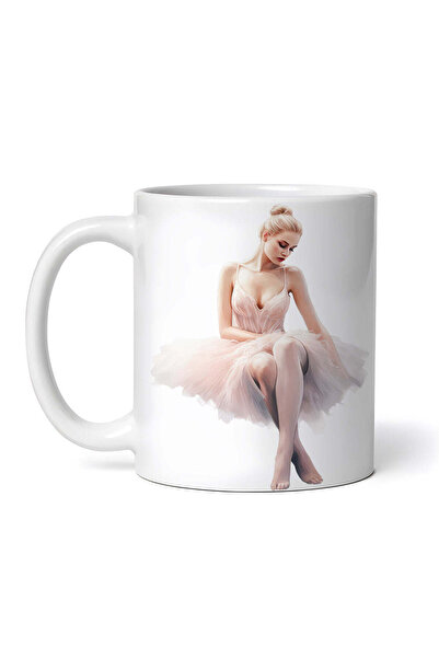 OEM Εξατομικευμένη Λευκή Κούπα, Ballerina Waiting, Inovatix®. 330ml