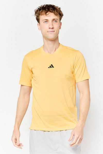 adidas Men Sportswear Fit Short Sleeves Training T-Shirt, Yellow