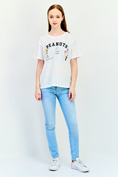 GAP Women Crew Neck Short Sleeve Graphic Print T-Shirt, White