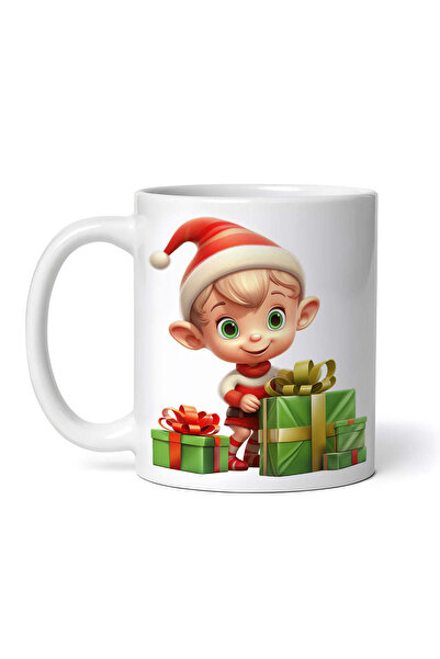 OEM Personalized white mug, Elf Boy, INOVATIX®. 330ml