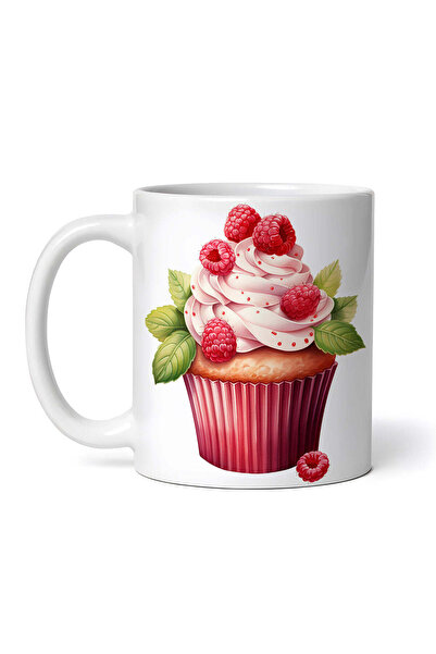 OEM Cană albă personalizată, brioșă cu frișcă și zmeură, Inovatix®. 330ml