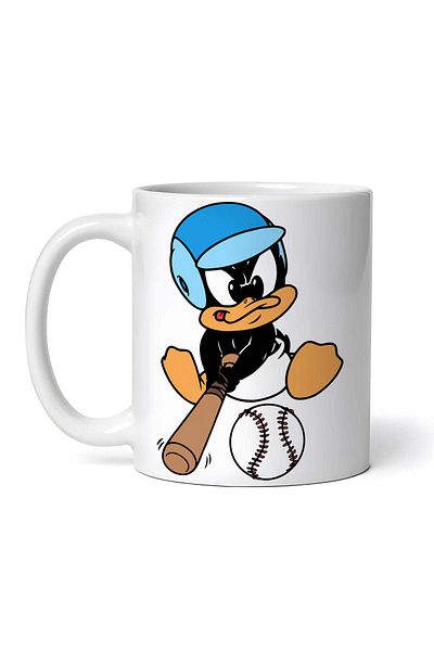 OEM Cană albă personalizată, Baby Looney Daffy Duck joacă baseball, INOVATIX®. 330ml