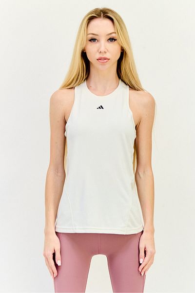 adidas Women Sportswear Fit Sleeveless Training Top, Cream