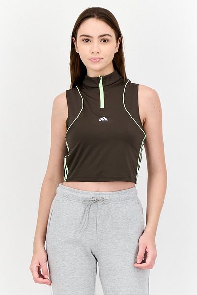 adidas Women Sportswear Fit Sleeveless Training Tank Top, Dark Olive