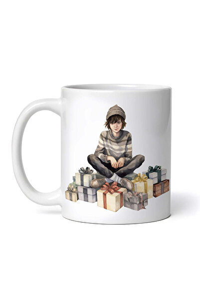 OEM Cană albă personalizată, Băiat cu cadouri de Crăciun, INOVATIX®. 330ml