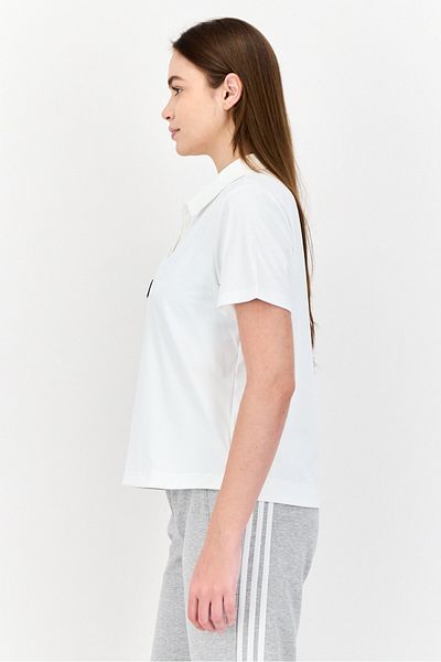 adidas Women Sportswear Fit Short Sleeve Outdoor Polo Shirts, White