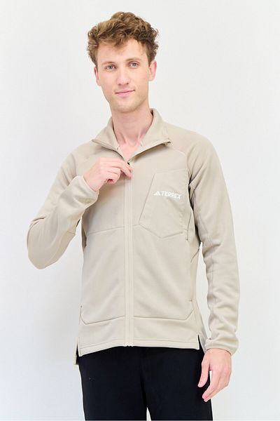 adidas Men Sportswear Fit Long Sleeve Outdoor Sweatshirt, Beige