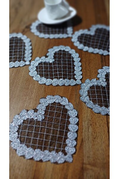 Neweste 6 lı sunumluk kokteyl peçete tepsi örtüsü kahve sunumluk güpür örtü