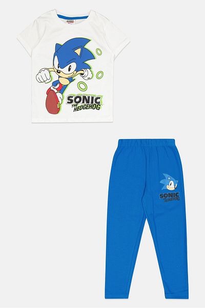 Sonic Toddlers Boy 2 Pieces The Hedgehog Pajama Set, Multicolor