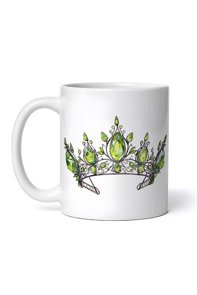 OEM Cană albă personalizată, Coroana August Peridot, INOVATIX®. 330ml
