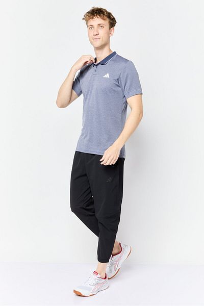 adidas Men Slim Fit Short Sleeves Outdoor Polo Shirt, Dusty Navy