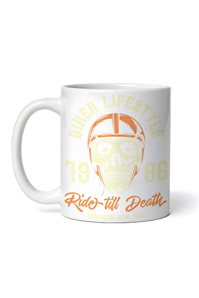 OEM Εξατομικευμένη Λευκή Κούπα, Biker Lifestyle Ride Till Death, Inovatix®. 3...