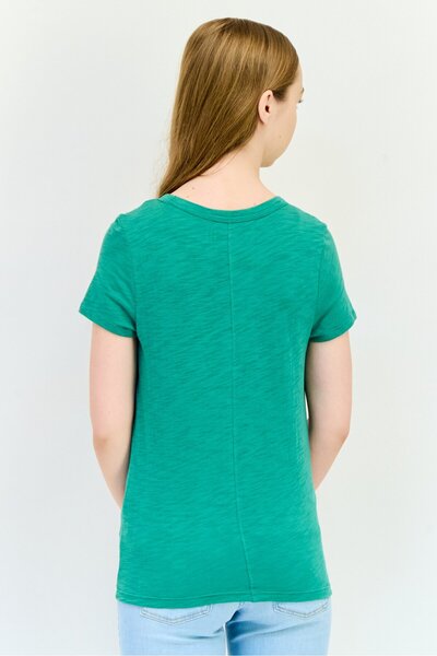 GAP Women Crew Neck Short Sleeve Graphic Print T-Shirts, Green