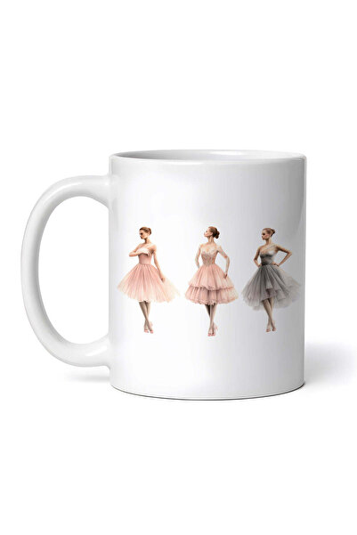 OEM Εξατομικευμένη Λευκή Κούπα, Μπαλαρίνες, Inovatix®. 330ml