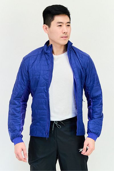 hoka Men Sportswear Fit Long Sleeves Outdoor Jacket, Blue