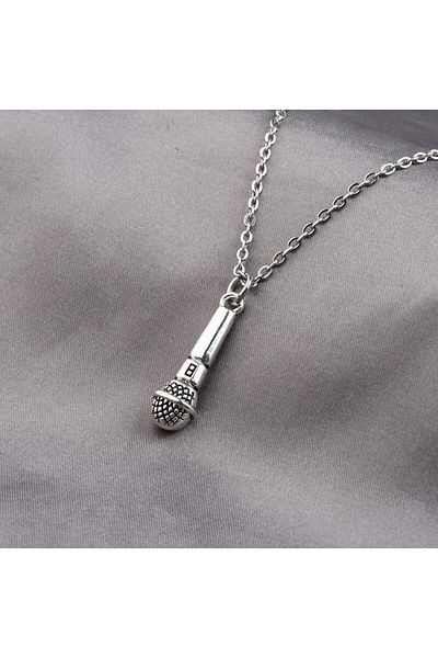 Bozhi 🎤   Microphone Necklace - Flashy Jewelry for Karaoke and Musical Lovers |   Gift for Music Enthusiasts