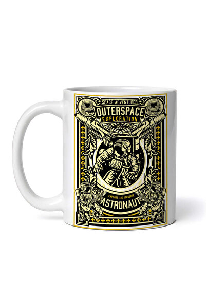 OEM Cană albă personalizată, Explorarea spațiului cosmic cu astronauți, INOVA...
