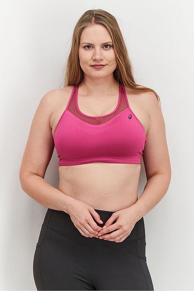 Asics Women Padded Sleeveless Brand Logo Sport Bra, Fuchsia