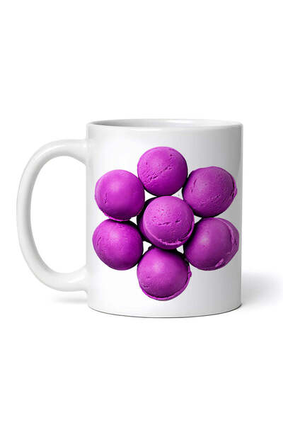 OEM Cană albă personalizată, bile de înghețată mov, INOVATIX®. 330ml