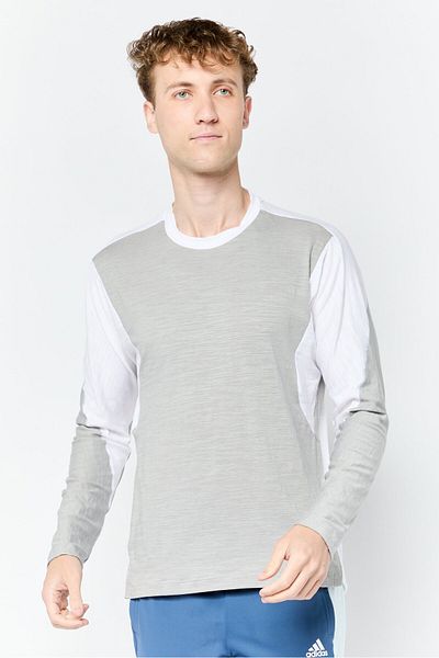 adidas Men Sportswear Fit Long Sleeve Training T-shirt, Grey