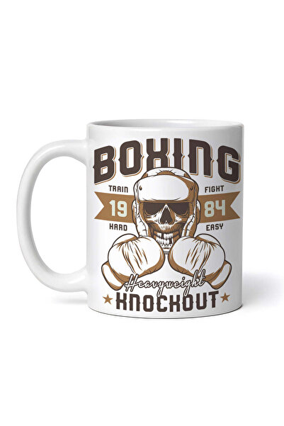 OEM Cană albă personalizată, Boxing Heavyweight Knockout, INOVATIX®. 330 ml