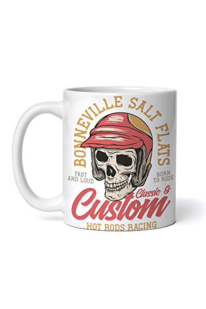 OEM Cană albă personalizată, Bonneville Salt Flats Hot Rods Racing, INOVATIX®...