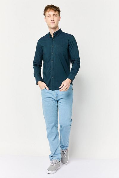 La Martina Men Tailored Fit Stripe Long Sleeves Casual Shirt, Dark Teal Blue