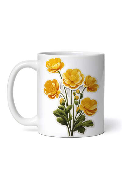 OEM Cană albă personalizată, buchet de flori cu piciorul cocoșului, INOVATIX®...