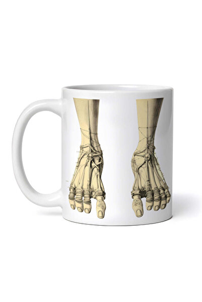 OEM Cană albă personalizată, Anatomie antică, Degete ciudate, Inovatix®. 330 ml