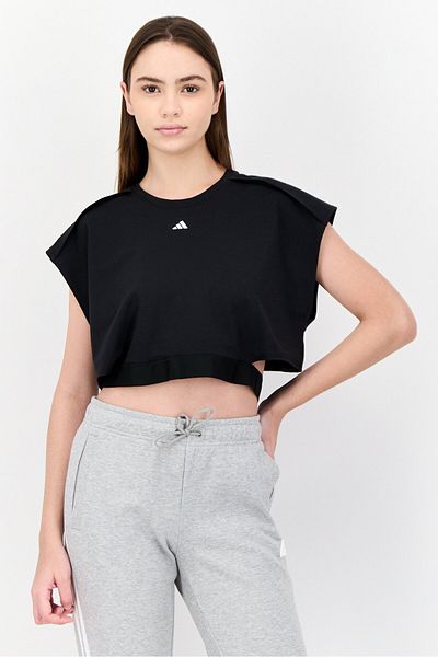 adidas Women Sportswear Fit Sleeveless Training Crop Top, Black