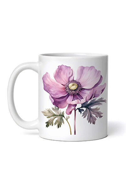 OEM Cană albă personalizată, Anemonă mov, Inovatix®. 330 ml