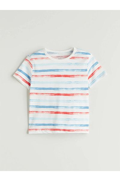 LC Waikiki Lcw Baby Ecru Striped Baby Boy T-Shirt and Shorts 2-Pack