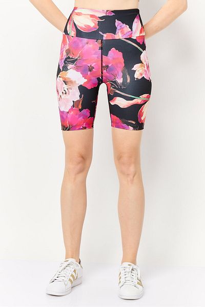 Guess Women Sportswear Fit Floral Print Outdoor Leggings Short, Multicolor