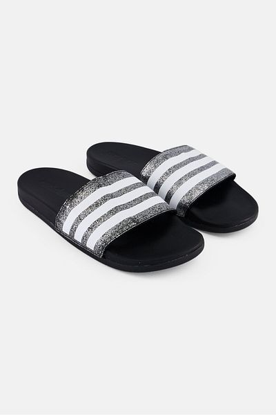 adidas Kids Boy Adilette Comfort Slip On Slides, Black