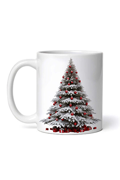 OEM Εξατομικευμένη Λευκή Κούπα, Χιονισμένο Χριστουγεννιάτικο Δέντρο, Inovatix...