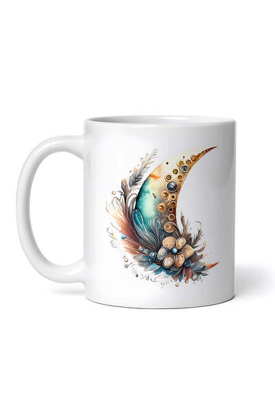 OEM Cană albă personalizată, Bijuterie Lunară cu flori, INOVATIX®. 330ml