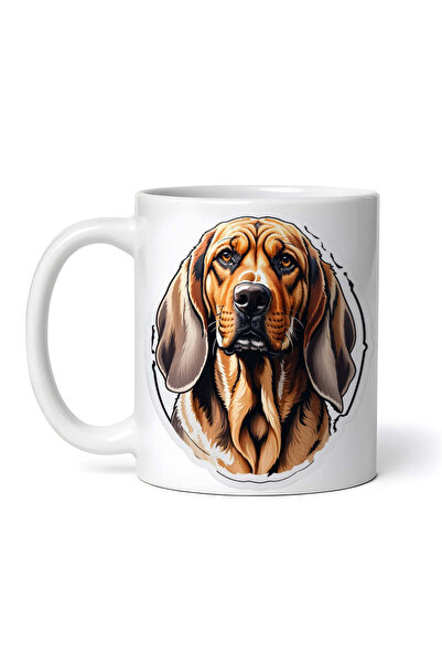 OEM Cană albă personalizată, câine Bloodhound, INOVATIX®. 330 ml