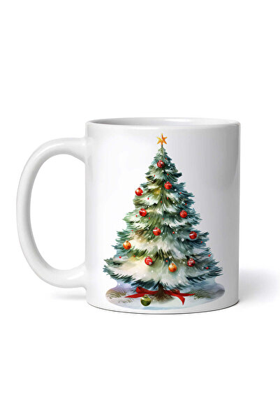 OEM Cană albă personalizată, Brad de Crăciun cu stea în vârf, Inovatix®. 330 ml