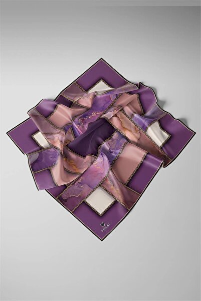 Vissona Twill Silk Scarf Purple, Powder
