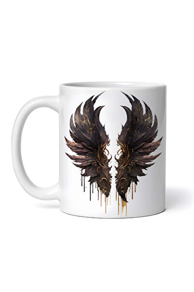 OEM Cană albă personalizată, Aripi de înger întunecate frumoase, Inovatix®. 3...