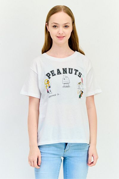 GAP Women Crew Neck Short Sleeve Graphic Print T-shirt, White