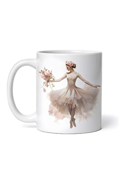 OEM Cană albă personalizată, balerină vintage, Inovatix®. 330 ml