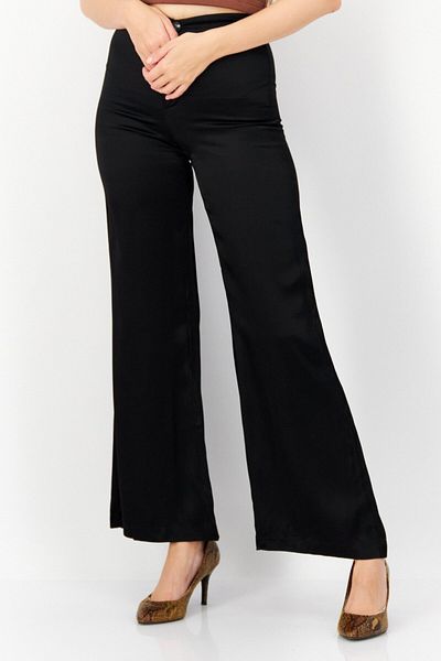 Don't Call Me Jennyfer Women Regular Fit Plain Palazzo Pants, Black