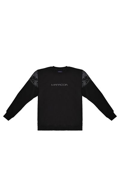 maraccia Black Unisex Women & Men Sweatshirt