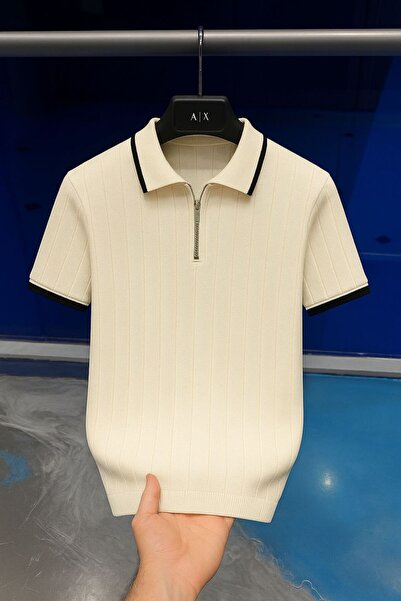 LC Waikiki %100 Pamuk Slim Fit Erkek Fermuarlı Polo Yaka Triko Tişört / T-shi...