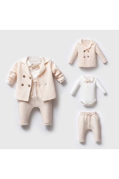 DIDuStore Ni̇pperland Men's 3-6-9-12 Months Cargo Pocket Suit