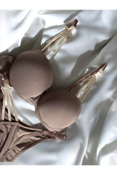 BLİSS WEAR FASHION Γυναικείο Σετ Εσώρουχα Σουτιέν με Στρας