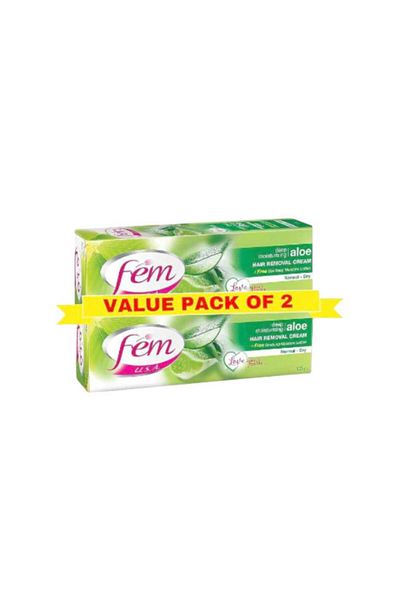 Fem Fem USA Aloe Vera Deep Moisture Hair Removal Cream, 120g, 2 Pack