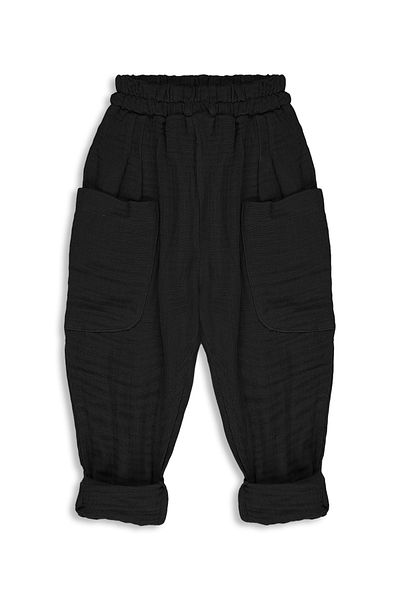 Catz Kids Pack of 2 Boyfriend Muslin Pants (Black and Brown)