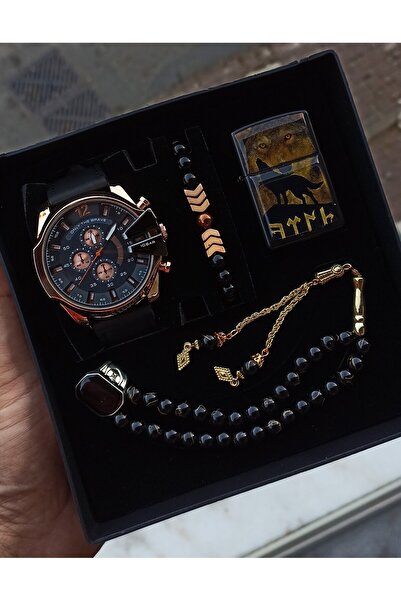 WERWOLF BAY KOL SAATİ SETİ DERİ KORDONLU